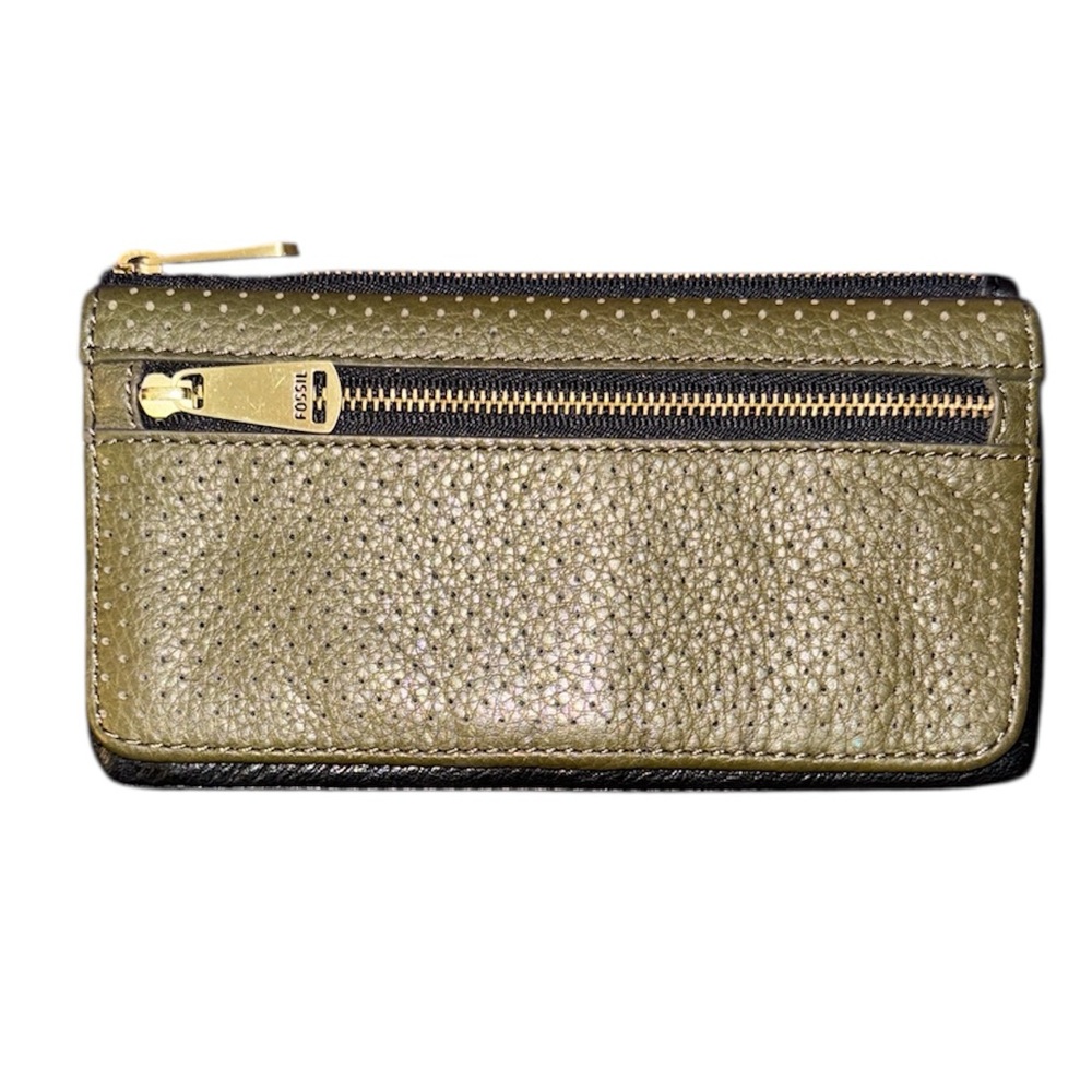 FOSSIL PRESTON PERFORATED LEATHER WALLET
